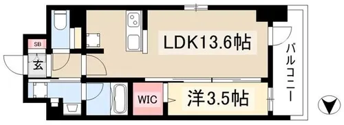 TENAS丸の内【1301号室】の間取り