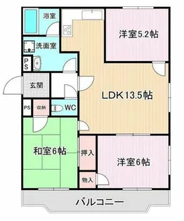 大阪府南河内郡太子町大字山田【マンション】の間取り