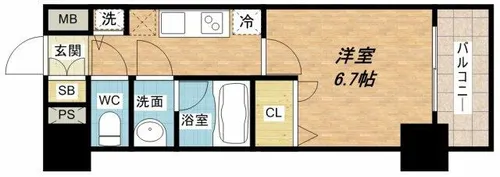 ラヴ心斎橋ウエスト【3階】の間取り