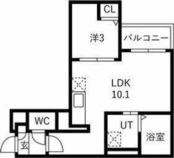 Jack horenⅡ【103号室】の間取り