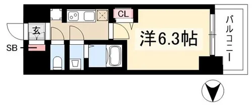 プレサンス太閤通ファシール【4階】の間取り