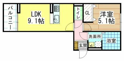福岡県北九州市若松区用勺町【アパート】の間取り