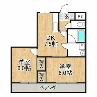 富士マンションⅡ【302号室】の間取り