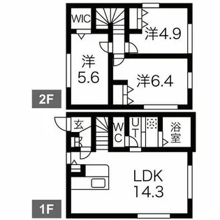 アリエッタB棟【1階】の間取り