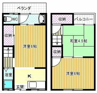 大阪府松原市南新町5丁目【テラスハウス】の間取り