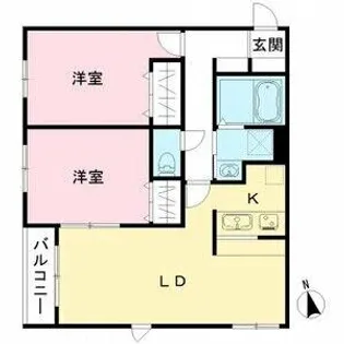 ヒルトップYKC【102号室】の間取り