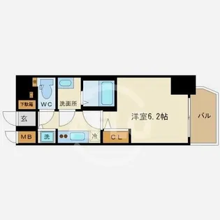 プレサンス難波フィネスト【5階】の間取り