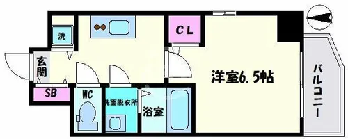 エスリード難波セントラル【6階】の間取り