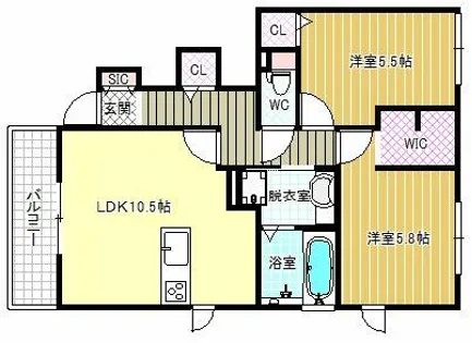 ルミエール誉田【1階】の間取り