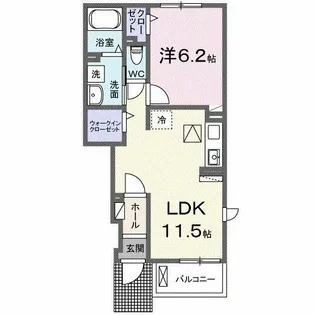 フリーデンハイム潮崎【1階】の間取り