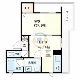 エムズ・シャーメゾン北梅田【1階】の間取り