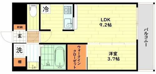 ES-Grande大阪 City Avenue【4階】の間取り