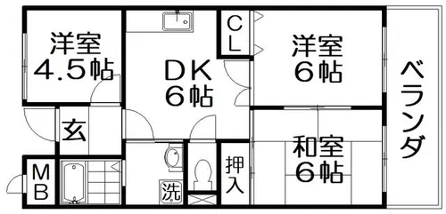グランドヴィラ香里【2階】の間取り