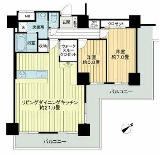 キングマンション堂島川【16階】の間取り