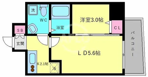 セレニテ上町台【10階】の間取り