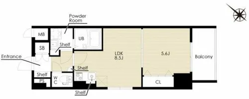 Volare Aqua Place(ボラーレアクアプレイス)【7階】の間取り