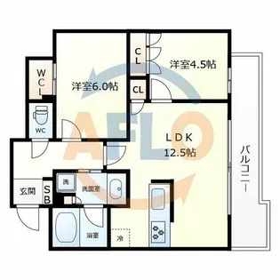 STANDZ四天王寺前夕陽丘【7階】の間取り
