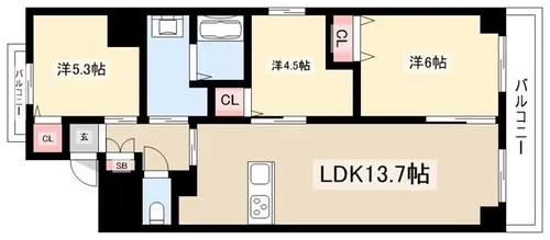 PLAN DOOL広路【501号室】の間取り