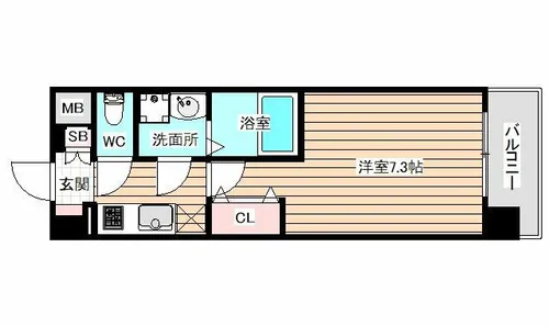 大阪府大阪市福島区海老江7丁目【マンション】の間取り