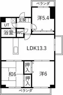 シャトーレ相原郷【1階】の間取り