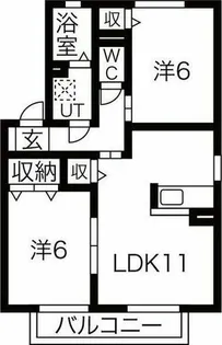 サンライフ旭【1階】の間取り