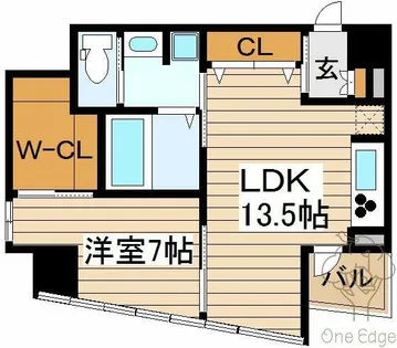 W.O.B. NISHIUMEDA【3階】の間取り
