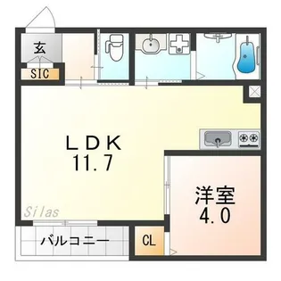 1LDKの間取り画像