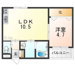 1LDKの間取り画像