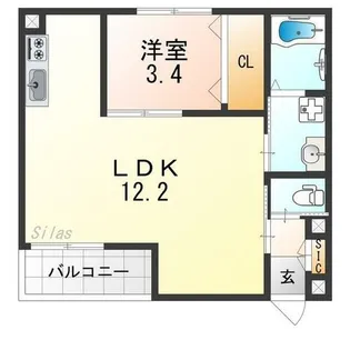 1LDKの間取り画像