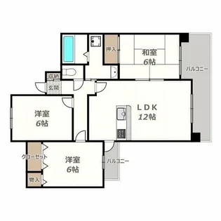 リベラルパレス文の里【301号室】の間取り