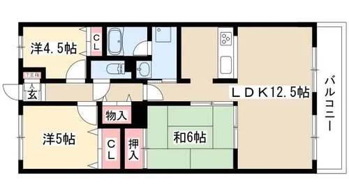 クレストヒルズ東山【303号室】の間取り