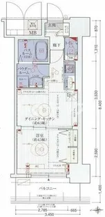 エステムコート三宮駅前Ⅱアデシオン【7階】の間取り