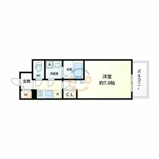 Attirant西三国【10階】の間取り