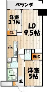 コンダクトレジデンスSHIMOJONO【7階】の間取り