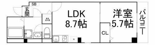 ラ・フォルム与力レジデンス【4階】の間取り