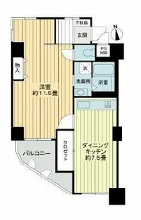 ライオンズマンション夕陽丘【201号室】の間取り