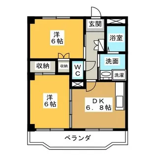 グリーンハイツ上ノ山【3階】の間取り