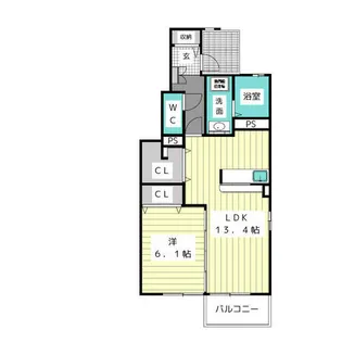 ウエスト・モイⅠ【1階】の間取り