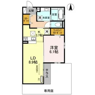 ラ・クロシェット【1階】の間取り