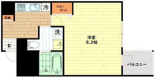 エグゼ難波南Ⅵ【9階】の間取り