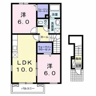ソレイユ元町B【2階】の間取り