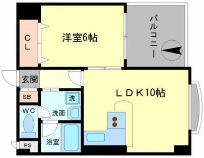 ヴァンシス難波南【6階】の間取り