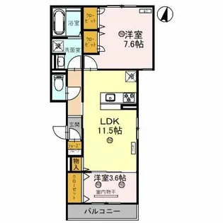 大阪府堺市北区常磐町1丁【アパート】の間取り