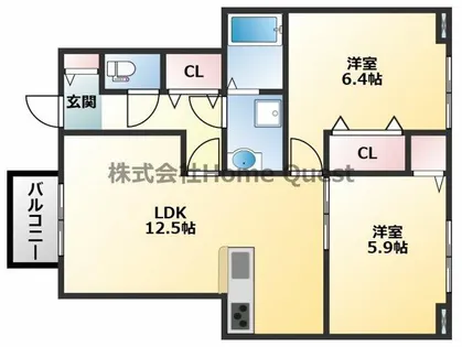 ディオーネ ジエータ ウエスト【1階】の間取り