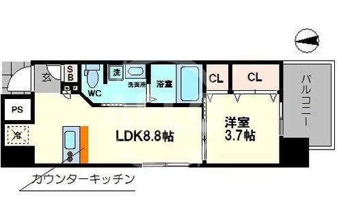 アバンティ南堀江ウエスト【7階】の間取り