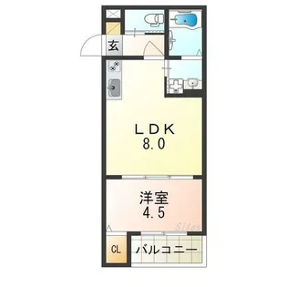 1LDKの間取り画像