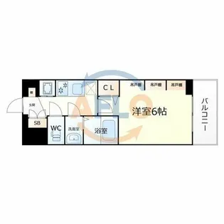 プレリス大阪今里サヴィア【2階】の間取り