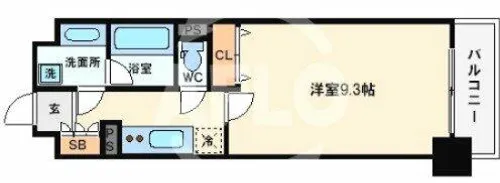 エスリード長堀タワー【5階】の間取り