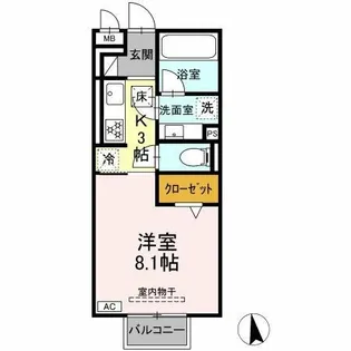 サンクキャトル【102号室】の間取り