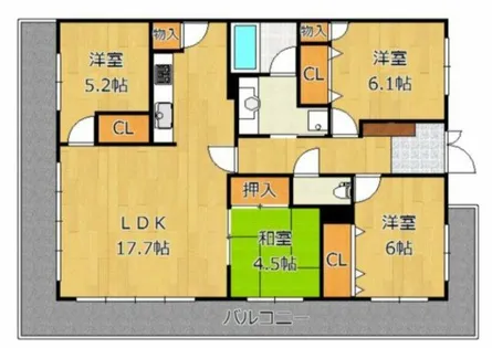 アクロス小倉セントラルスクエア【6階】の間取り